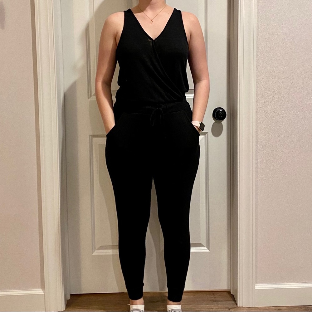 Black knit jumpsuit